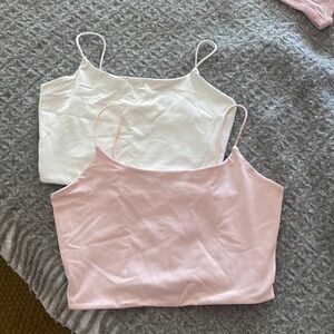 2 BARELY WORN garage crop spaghetti strap tops